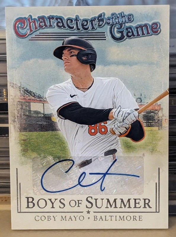 2024 Boys of Summer Characters of the Game Auto #CHS-CM Coby Mayo /149 Orioles