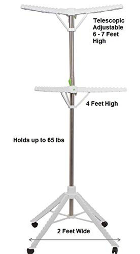 Go2 Heavy Duty Adjustable Height Drying Rack- 2-Tier 120 pcs of Clothes - Fol... - Picture 3 of 5