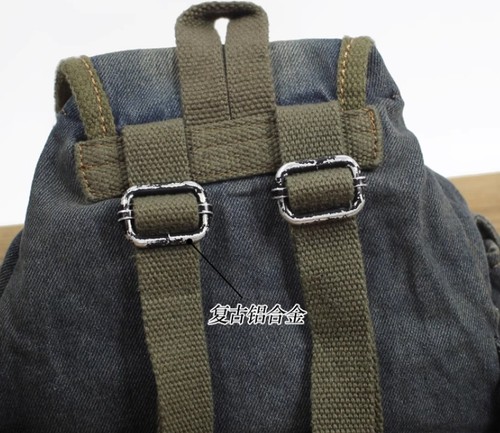 Mini zaino donna retrò tela denim borsa da viaggio casual borsa scuola alla moda - Foto 16 di 19