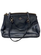 COACH Shoulder Bag, Leather, Navy, F36606