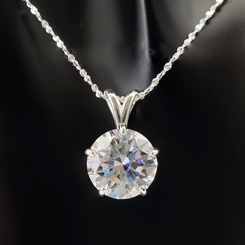 8.50 Ct Certified White Diamond Solitaire Pendant in 925 Silver Gift for Her