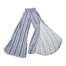 Rewash Pants Size S Wide Leg High Side Slit Striped Coastal Beachy Boho Flowy