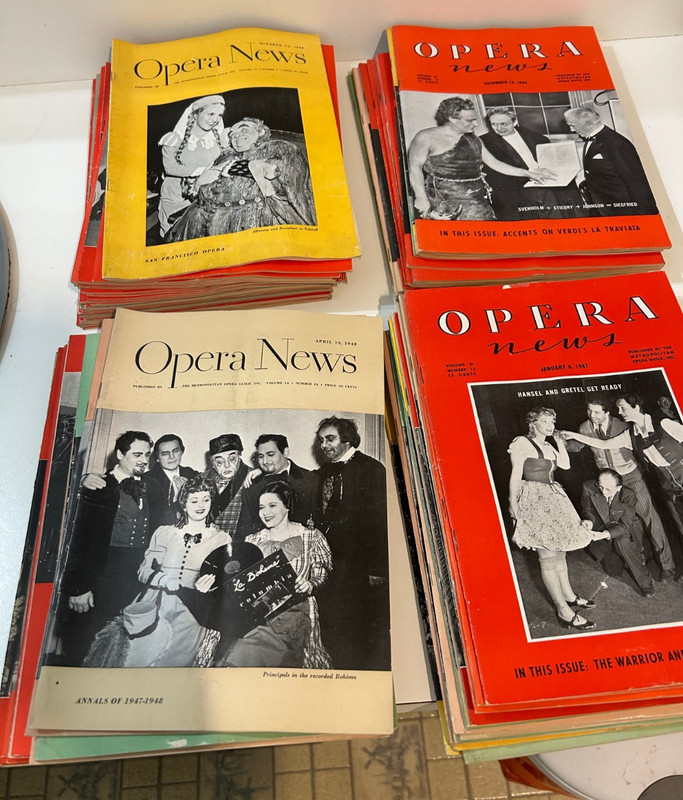 Huge Lot  71  Vintage Opera News Magazines 1945 thru 1948 New York Metropolitan