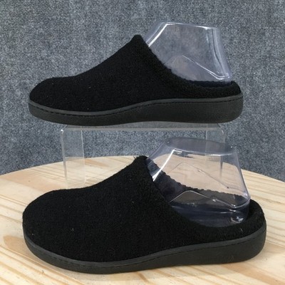Haflinger Shoes Womens 38 Casual Slip On Cozy Mule Clogs Black Wool Round Toe