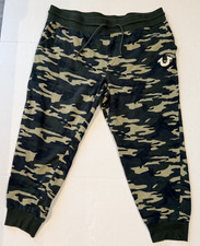 True Religion Jogger Pants Mens XXL Camo Sweatpants Logo Casual Streetwear