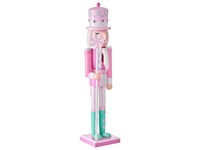 Nussknacker-Figur Kiefernholz Handgefertigte Weihnachtsdeko Rosa Dalalven