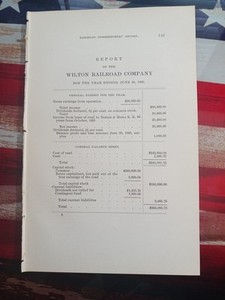 1895 Annual Report of WILTON RAILROAD COMPANY Nashua NH Solomon Spalding ~ Pres
