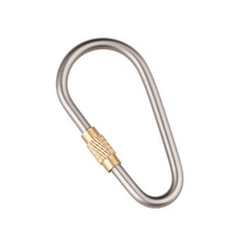 Outdoor Camping Titanium Alloy Carabiner Brass Locking Hook with Loop for Keys B