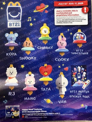 2026 McDonald s X BT21 BTS Happy Meal Set of 10 (Brand New )
