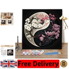 Yin Yang Malen nach Zahlen für Erwachsene - Easy Acryl Art Kit, 40 cm Quadrat