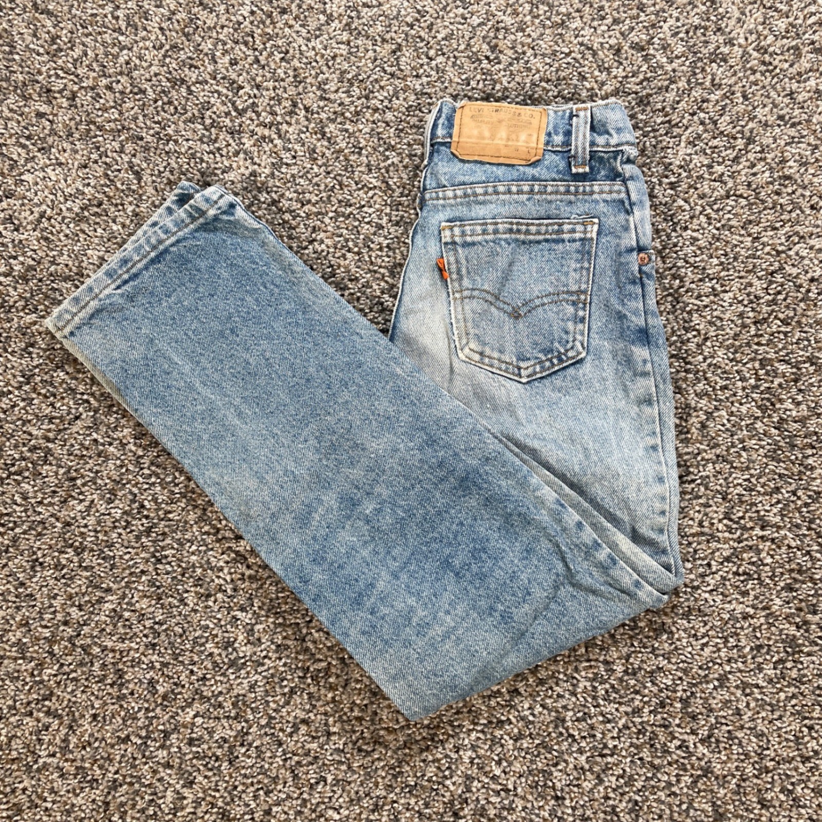 Vintage Orange Tab Levi's 405 Kid's 24x26 Jeans USA Made Light Wash 00405-0290
