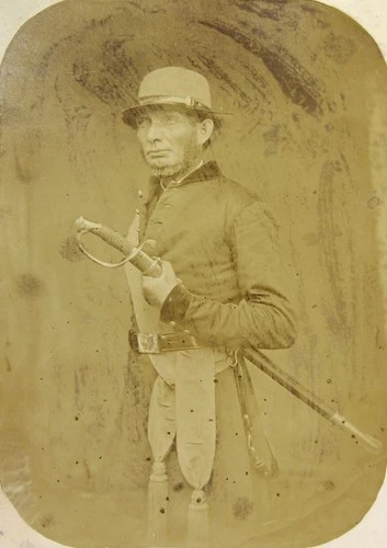 c1861 CIVIL WAR LARGE ALBUMEN PHOTO CAPTAIN JESSE SPAULDING 6th VERMONT INFANTRY