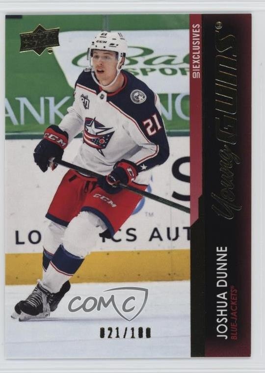 2021-22 Upper Deck Series 1 Young Guns Exclusives 21/100 Joshua Dunne #218 5h0