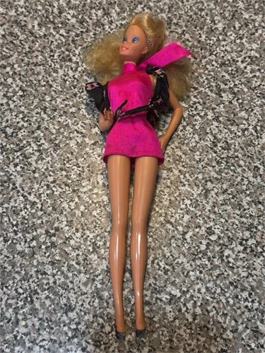 Vintage Mattel Barbie Pink Mini Dress Floral Outfit