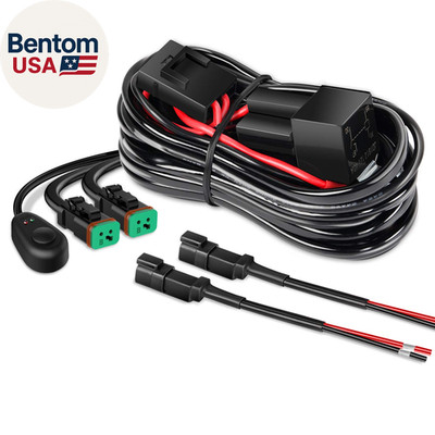 10016W DT Wiring Harness Kit for LED Light Bars - 12V On/Off Switch, Power Relay