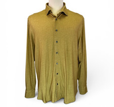 Emanuel Berg Modern Fit Men's Yellow Mustard Button Down Shirt Size 2XL 46 18"