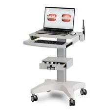 Medical Laptop Cart w/ Drawer & Oral Scanner Holder, Mobile Dental Scanner Cart