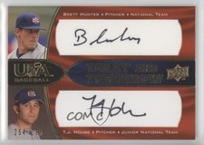 2008 USA Baseball National Teams Black Ink /295 TJ House Brett Hunter Auto 0yd6