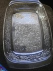 Vintage Princess House Fantasia 8.5" x 13" Glass Poinsettia Baking Dish frosted — photo 1