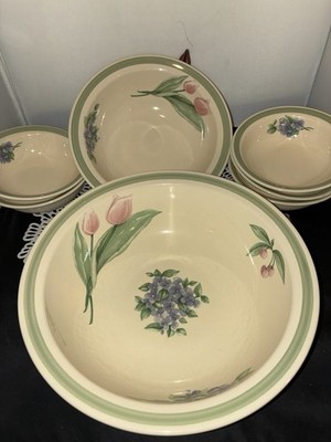 Pfaltzgraff GARDEN PARTY IMPRESSIONS 6.5'' Cereal Bowls Serving Bowls 9.5-11.5 