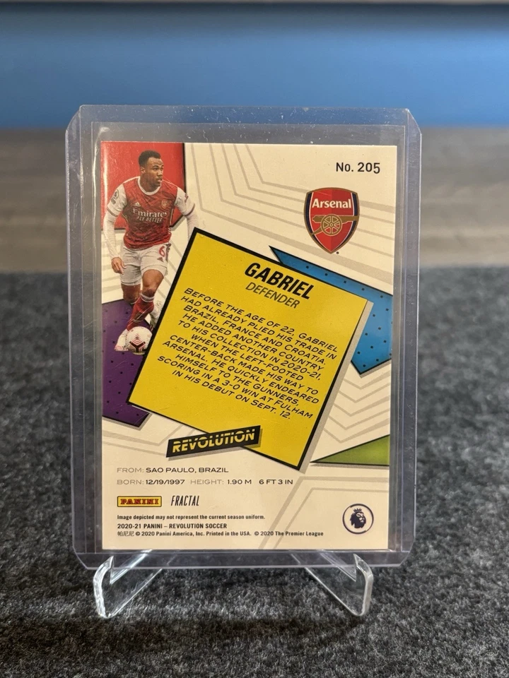 2020-21 Panini Revolution Premier League Rookies Fractal Gabriel #205 Rookie RC - Image 2 of 2