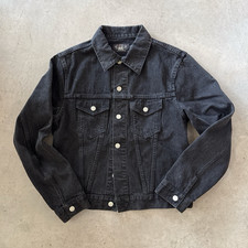 RRL Ralph Lauren Men's Black Trucker Jacket Button Front Pockets Size S