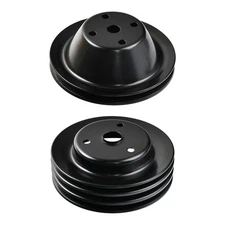 Long Water Pump Pulley & Crankshaft 1/3 Groove For Chevy SBC 262 350 400 LWP
