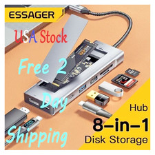 USB C Docking Station 8 in 1 Adapter 4K HDMI,USB3.1,M.2 10gbps,Audio,100W