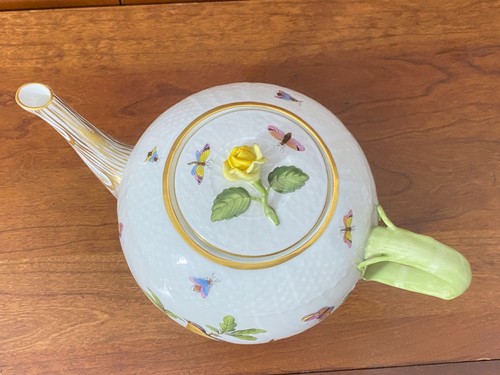 Herend Rothschild Birds" tea service for 8, teapot, cups, creamer, sugar, MINT - Picture 8 of 24