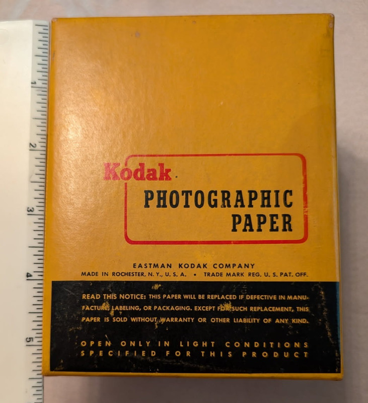 Vintage Kodak Photographic Paper Velox F-3 - Exp. 12/61 EMPTY BOX for collectors