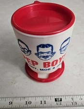 Vintage Pep Boys Manny Moe Jack Advertising Plastic Thermos Mug