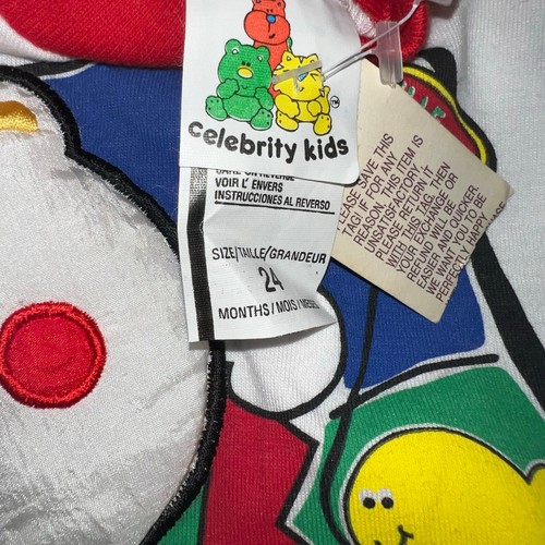 Vintage 90s color block primary colors fishing bear 2pc outfit set 24 months NEW - Picture 8 of 9
