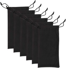 6pcs Eyeglasses Sunglasses Microfiber Pouch Bag, Cell Phone Storage Black