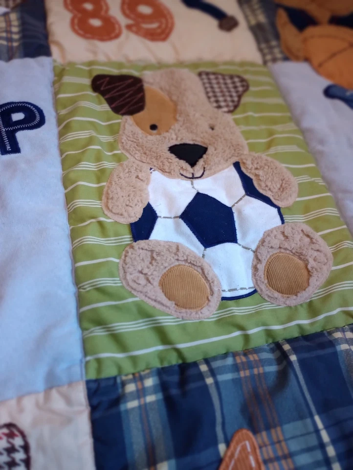 Edredón Cuna Corderos e Hiedra Animal Deportes Tema 35x43" Reversible Bebé Animales  Foto 2 de 4