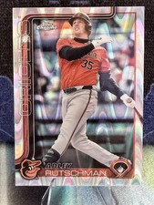Topps 2025 Chrome Adley Rutschman Baltimore Orioles Card Ray Wave Refractor