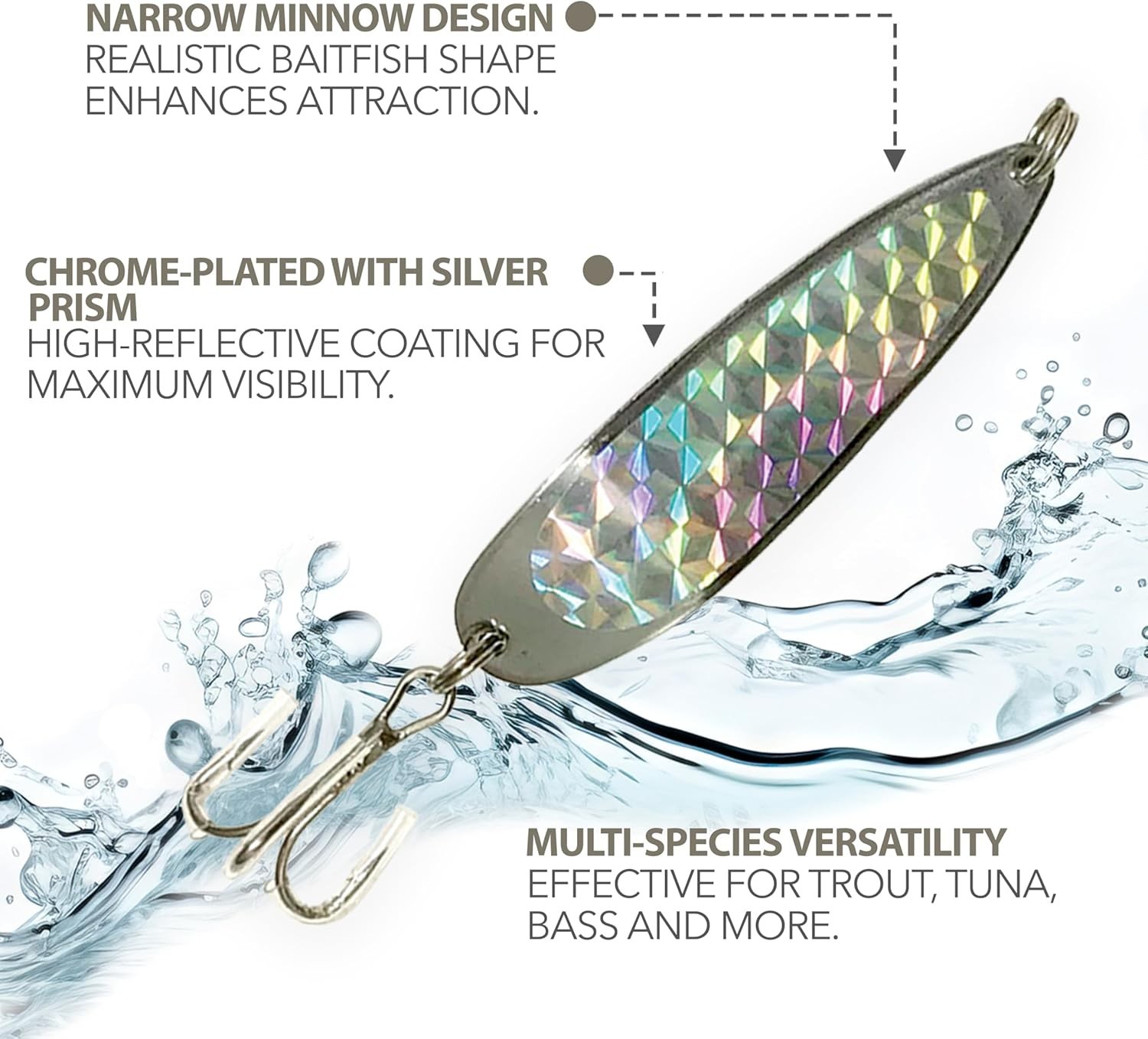 3oz Crocodile Fishing Spoons Set of 12 - Durable Chrome, Saltwater & Freshwater - Image 6