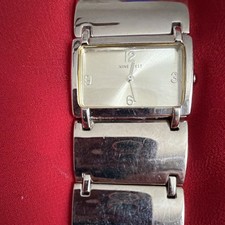 Nine West Silver Rectangle Analog Wristwatch / Bracelet Band / Dress Formal