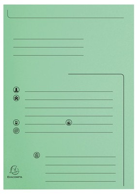Exacompta 5x 25er Aktenmappen 2 Klappen SUPER 210 - 24x32cm - Hellgrün - 334004E