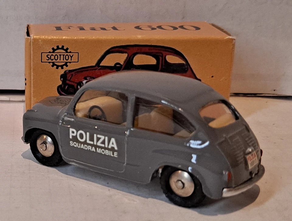2426. MERCURY SCOTTOY – FIAT 600 Polizia 1956 (grigio)  MB MINT BOXED - Immagine 4 di 4