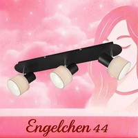 Lampe Trio Leuchten Spot Deckenleuchte Wailer Metall Schwarz Matt Stoffschirm