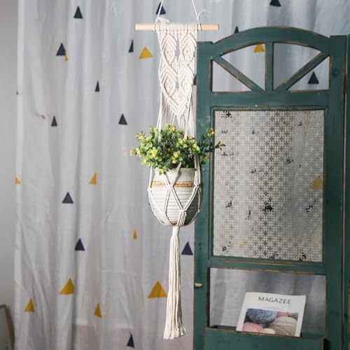Macrame Plant Hanger for Indoor Outdoor, 30 inch Decorative Cotton Rope - Picture 7 of 7