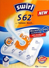 4 Beutel SWIRL S 62 Micropor Staubsaugerbeutel S62  frei Haus per Brief