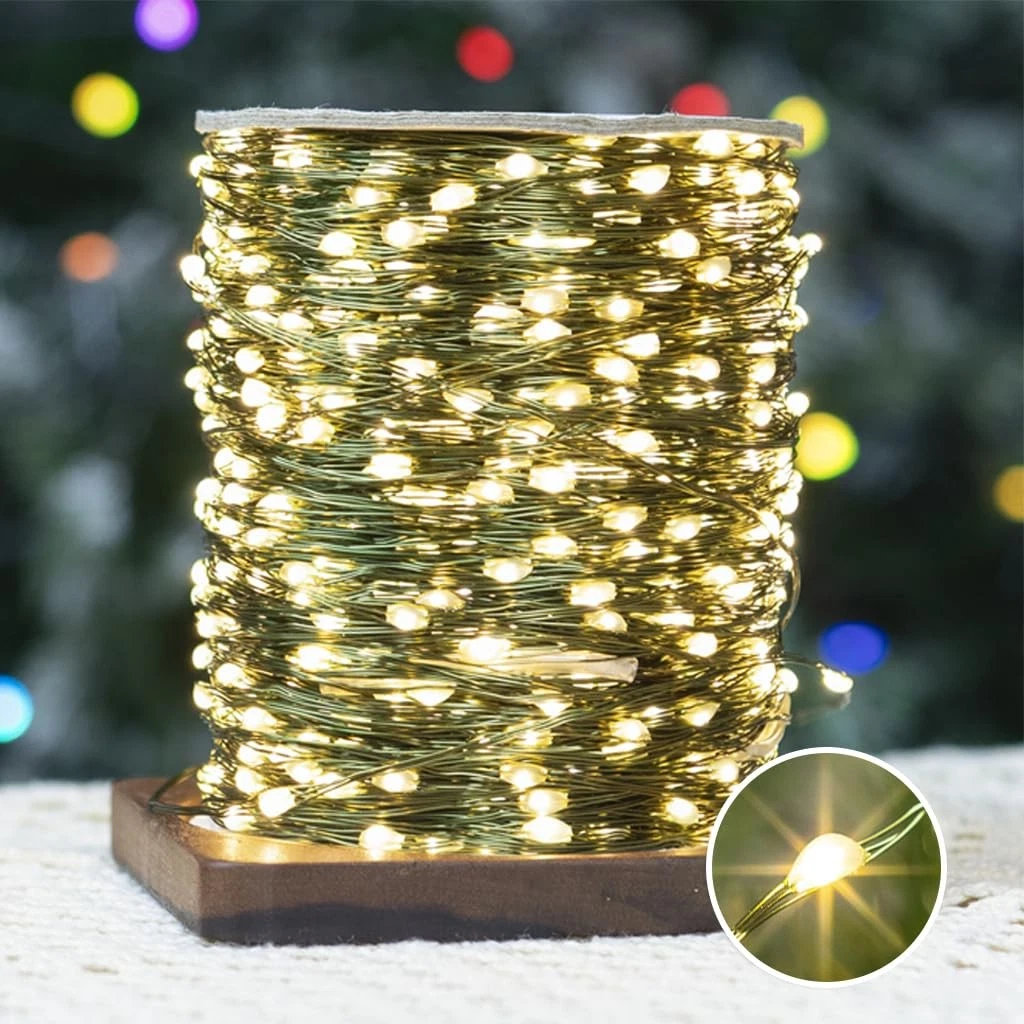 PCORES 100M 1000LED Fairy Lights Plug in with Remote and Timer, Waterproof Green