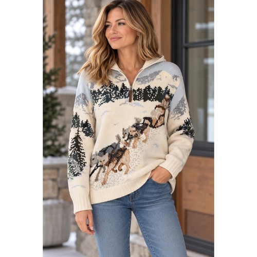 Lauren Ralph Lauren, Lauren Ralph Lauren Hand Knit Lambswool Sled Dog Hooded Sweater Medium Gorpcore