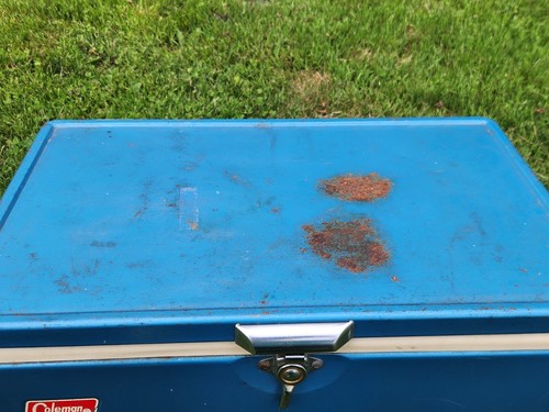 Vintage Coleman Blue Metal Cooler Snow-Lite Ice Chest - Picture 4 of 9
