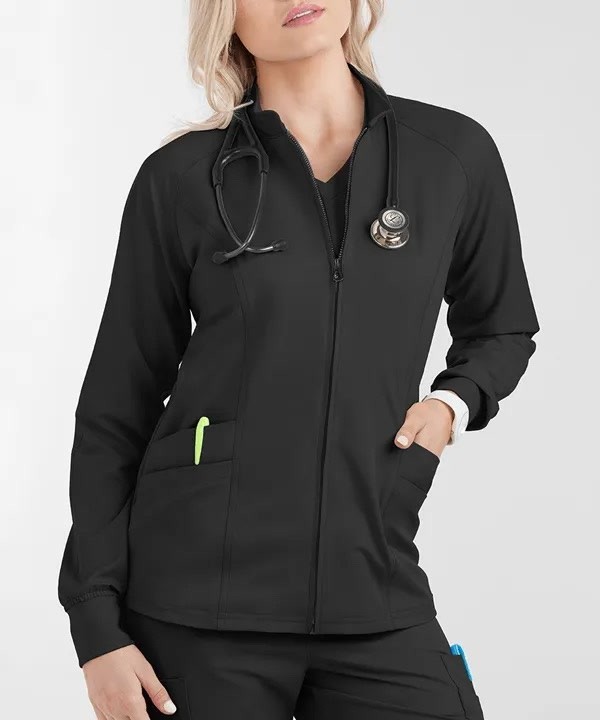 Women&rsquo;s Wrinkle-Free Scrub Jacket &ndash; Long Sleeve Full-Zip