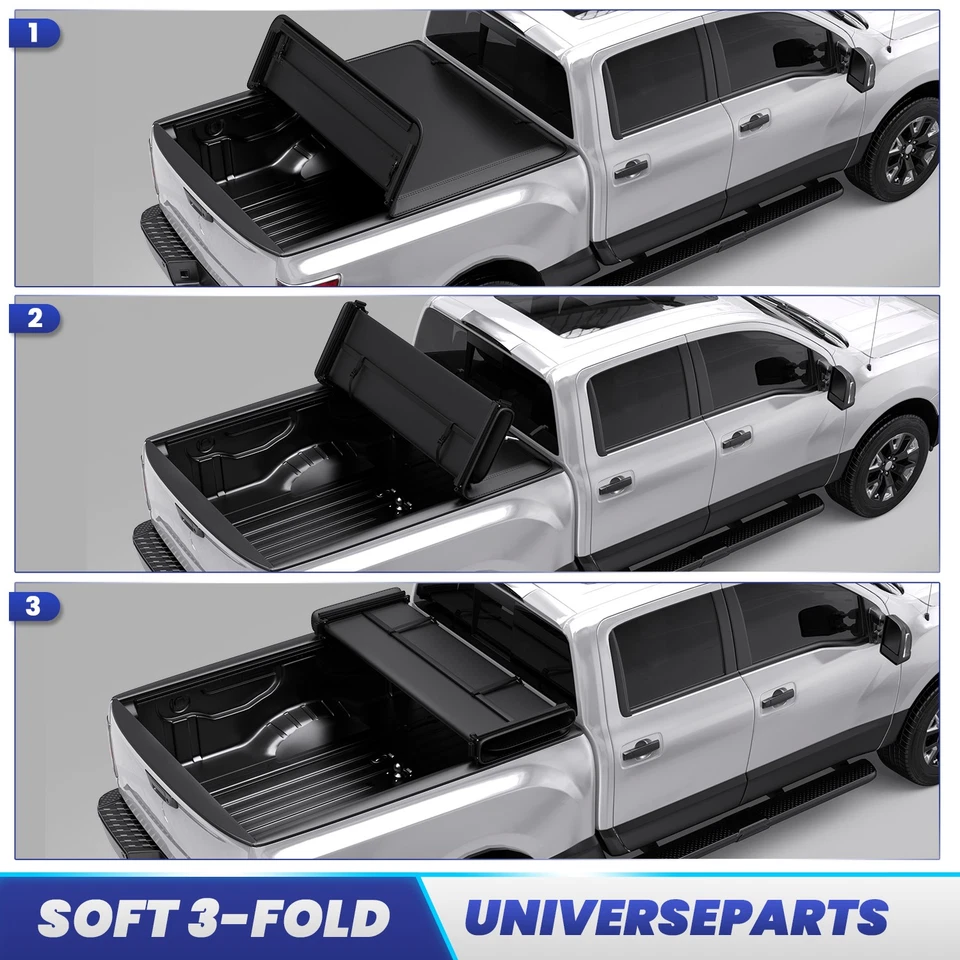 5FT foldable Roll-up Tonneau Cover Bed For 2005-2025 Nissan Frontier Truck Cover Foto 4 de 4