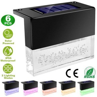 6Pcs Solar Powered Deck Lights Fence Lamp Garden Color Changing Night Lights US