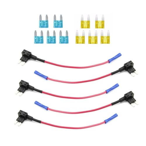 15PCS Fuse TAP Adapter Kit 12V 15 Amp 20Amp Car Add-a-circuit Mini ATM APM Blade - Picture 7 of 13