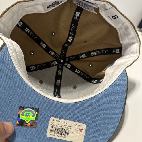 NEU MIT ETIKETT NEW ERA 59FIFTY TAILLIERTE MÜTZE BÜFFEL BISONS SCHIEBEN GRÖSSE 8 SEITLICHER AUFNÄHER - Bild 5 von 5